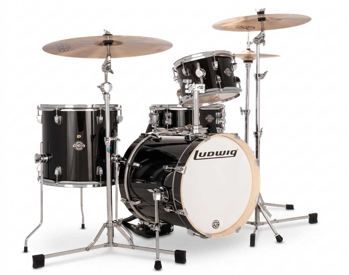 Batería Compacta Ludwig Breakbeats by Questlove Negro Sparkle