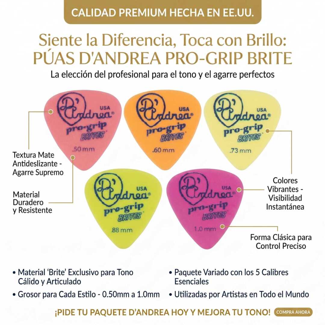 Blister 72 Púas de Celuloide con superficie rugosa Pro-Grip