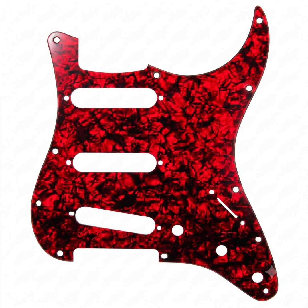 Mica para Guitarra Eléctrica Estilo Stratocaster, Terminado rojo aperlado. Modelo DPP ST RDP