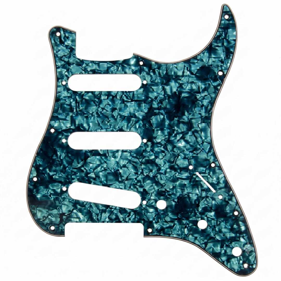 Mica para Guitarra Eléctrica estilo Stratocaster, terminado aqua aperlado.