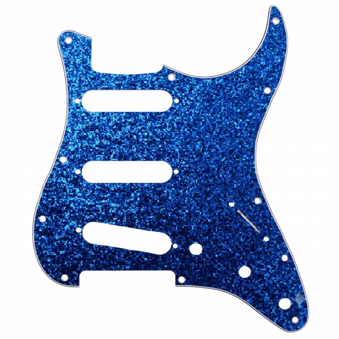 Mica para Guitarra Eléctrica estilo Stratocaster, terminado azul brillantina.