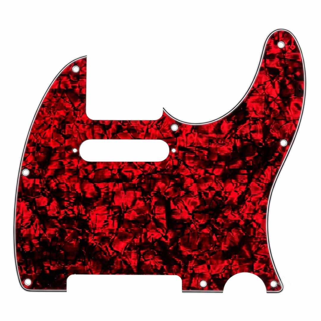 Mica para Guitarra Eléctrica estilo Telecaster, terminado rojo aperlado.