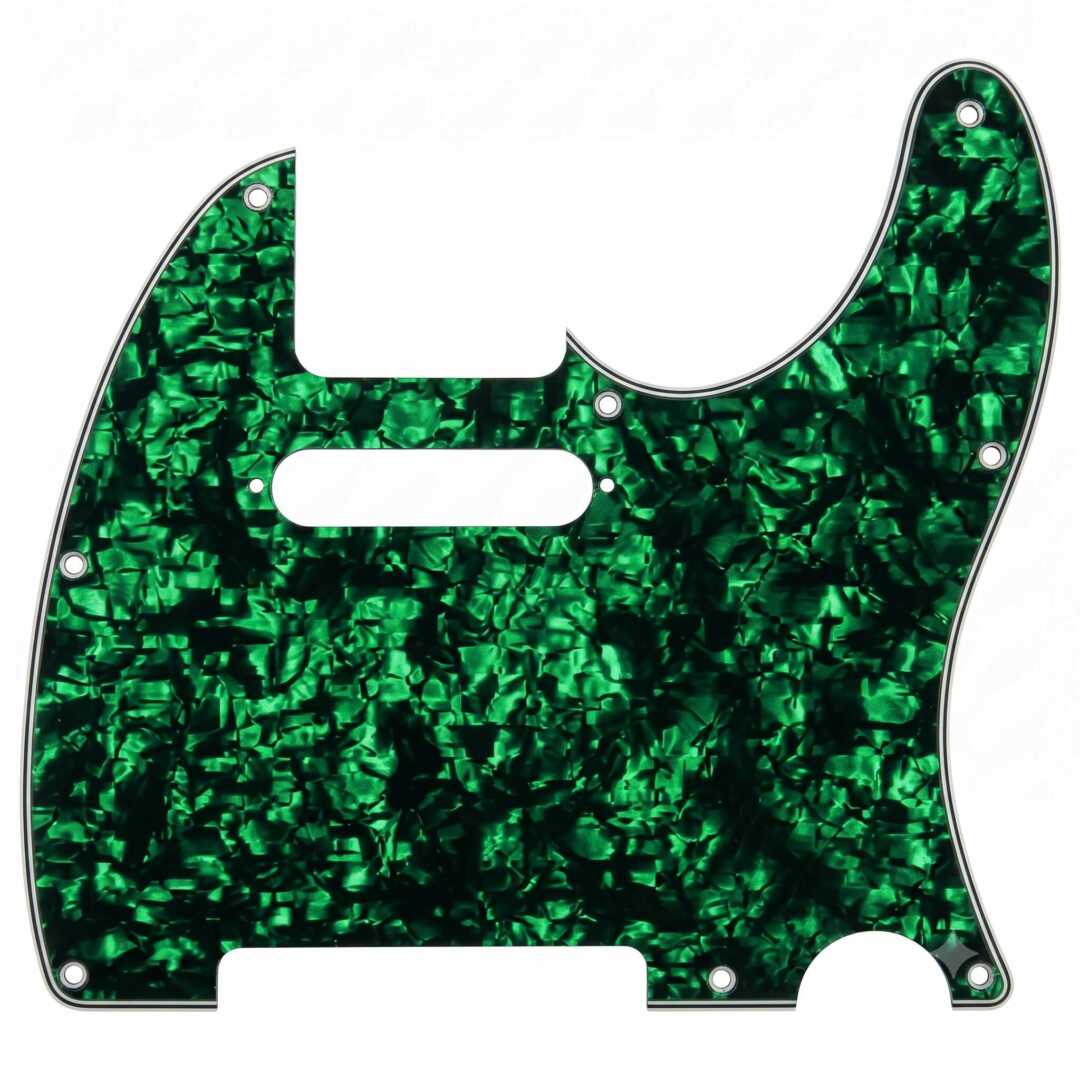 Mica para Guitarra Eléctrica Estilo Telecaster, Terminado Verde Aperlado.