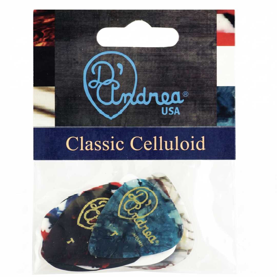Blíster con 72 Púas de Celuloide Vintage Classic, colores y diseños surtidos