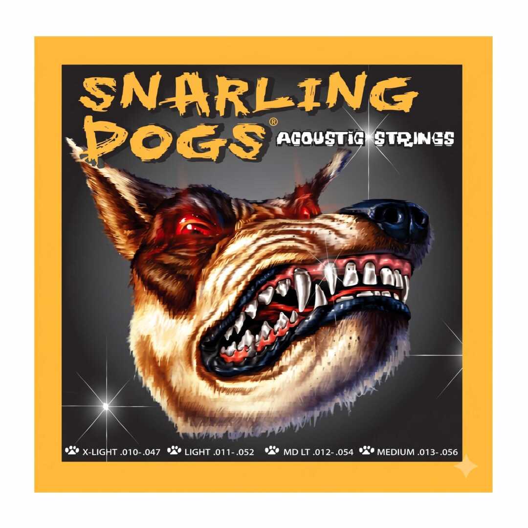Juego de Cuerdas de Metal Súper Durables para Guitarra Acústica - Snarling Dogs