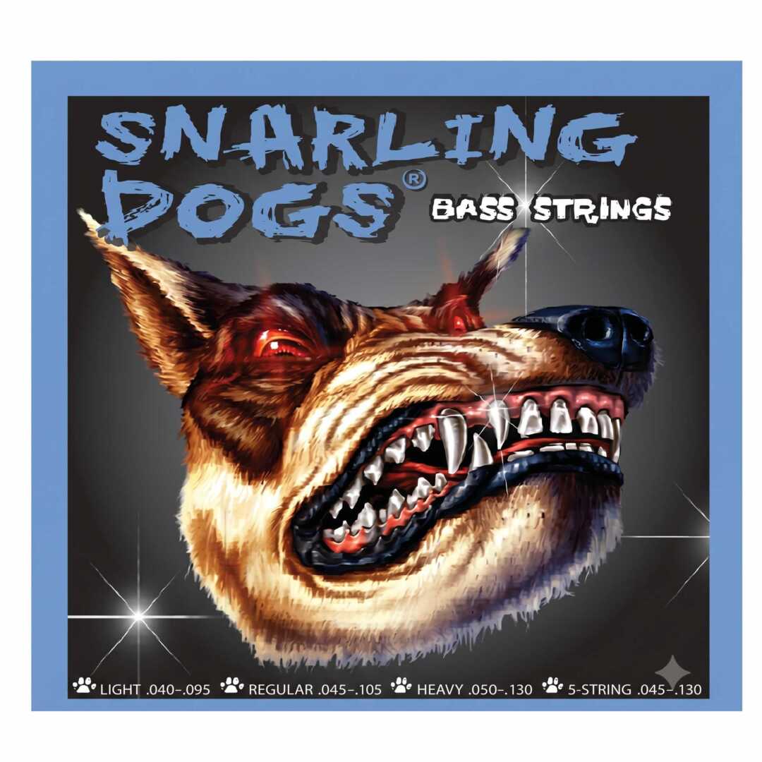 Juego de 4 Cuerdas de Metal Súper Durables para Bajo Eléctrico - Snarling Dogs