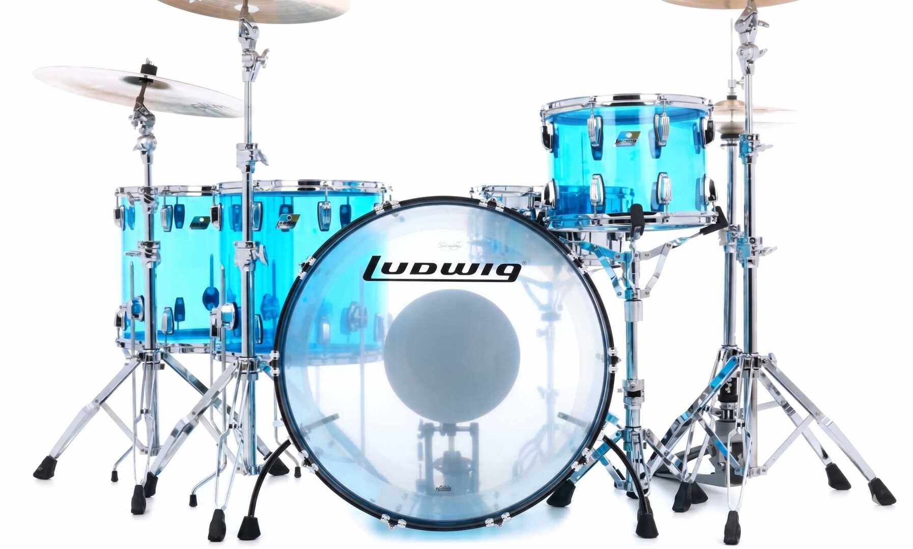 Batería Ludwig Vistalite Zep Set — Acrílico. Color azul