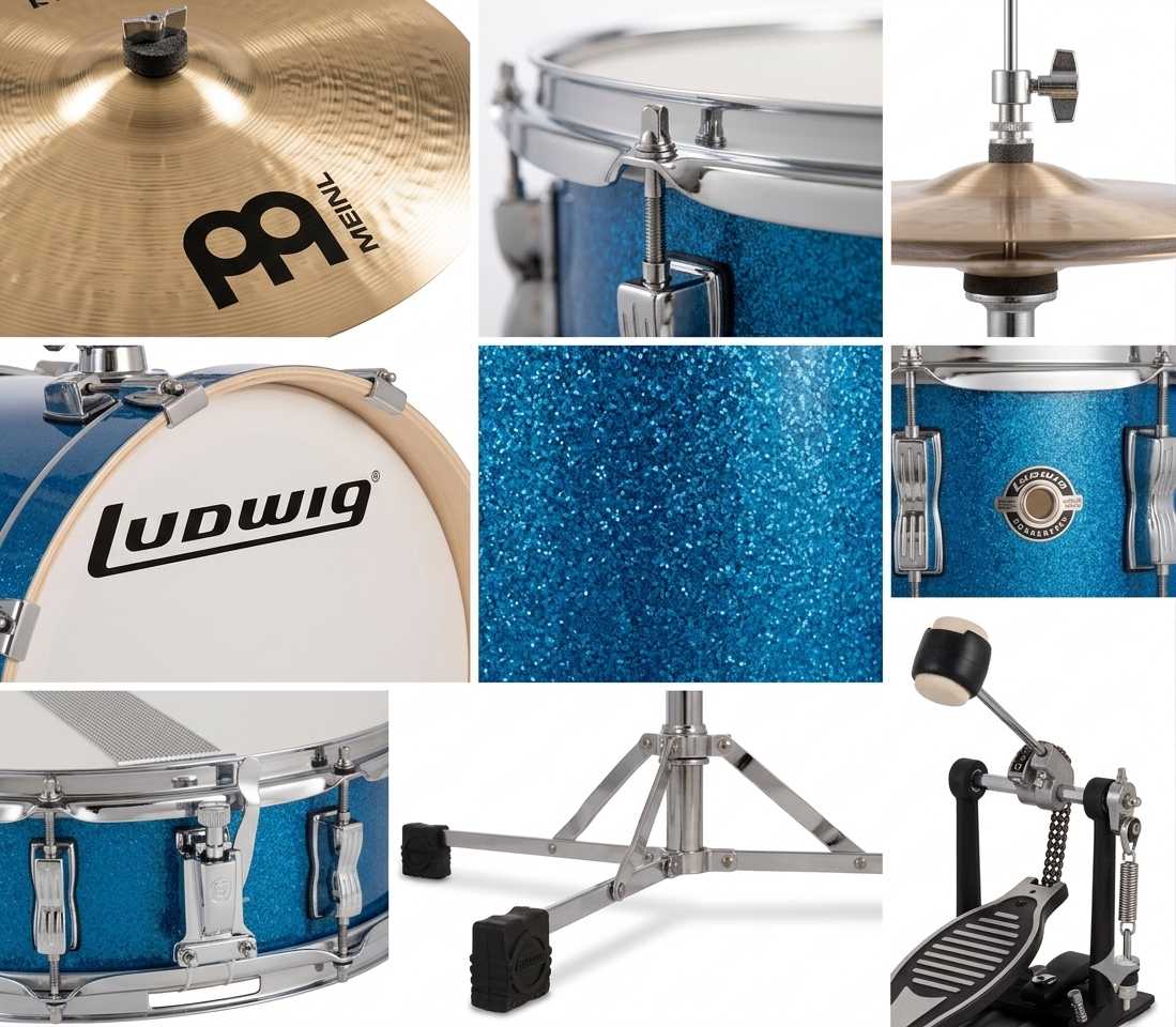 Bateria Ludwig -Breakbeats Questlove / Color Azul Sparkle - Imagen 2