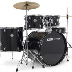 Batería Profesional Ludwig Accent, Negro Sparkle, (Bombo 22")