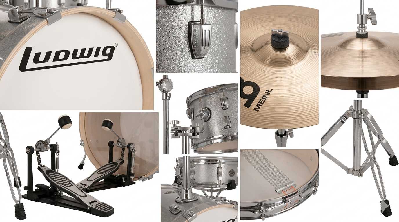 Batería Compacta Ludwig Breakbeats by Questlove Plata Sparkle