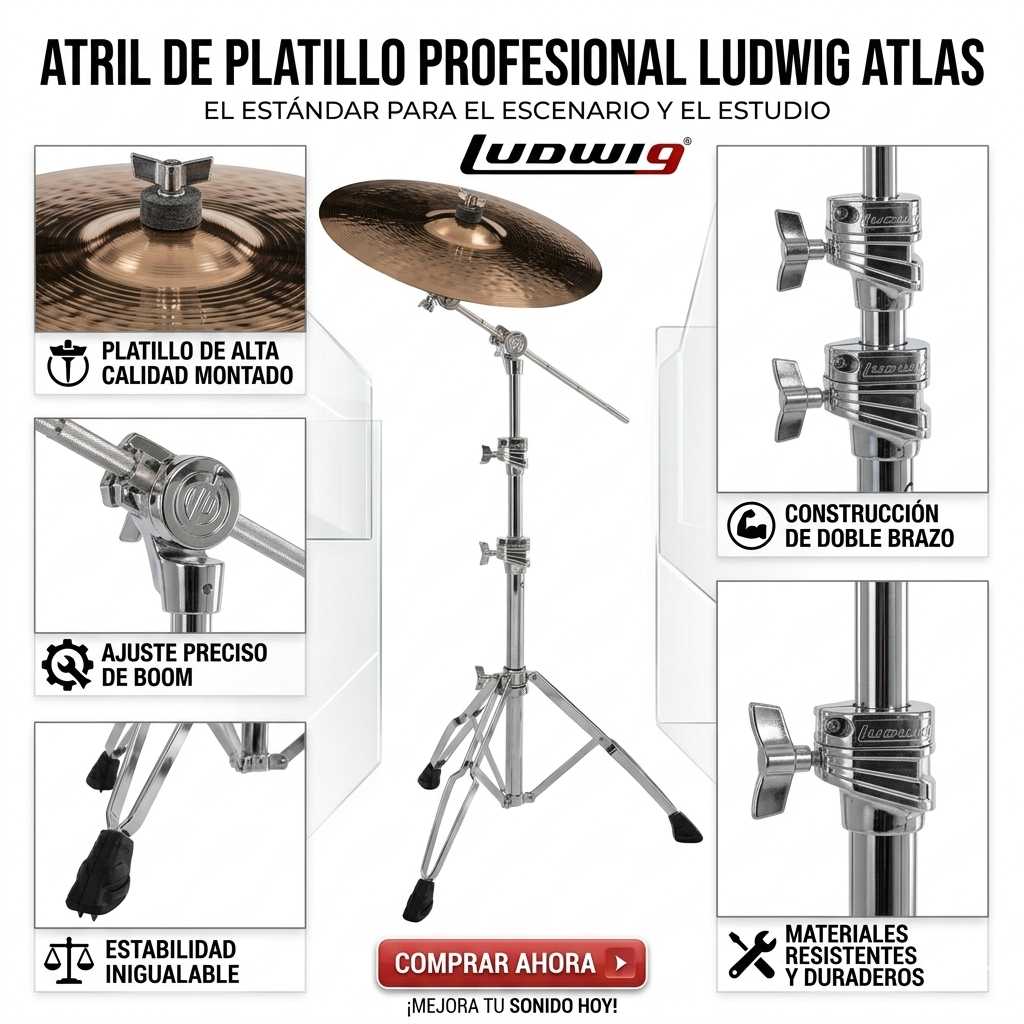 Atril con Boom para Platillo serie Atlas Pro