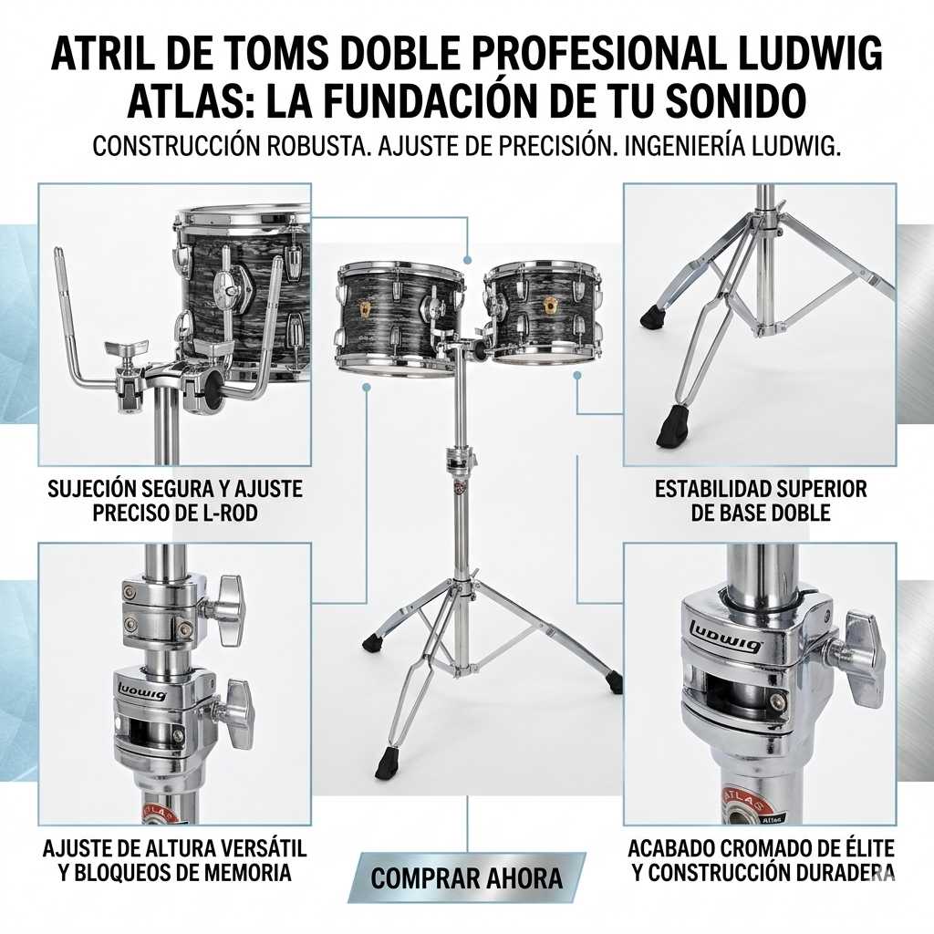 Atril Doble para Toms serie Atlas Pro