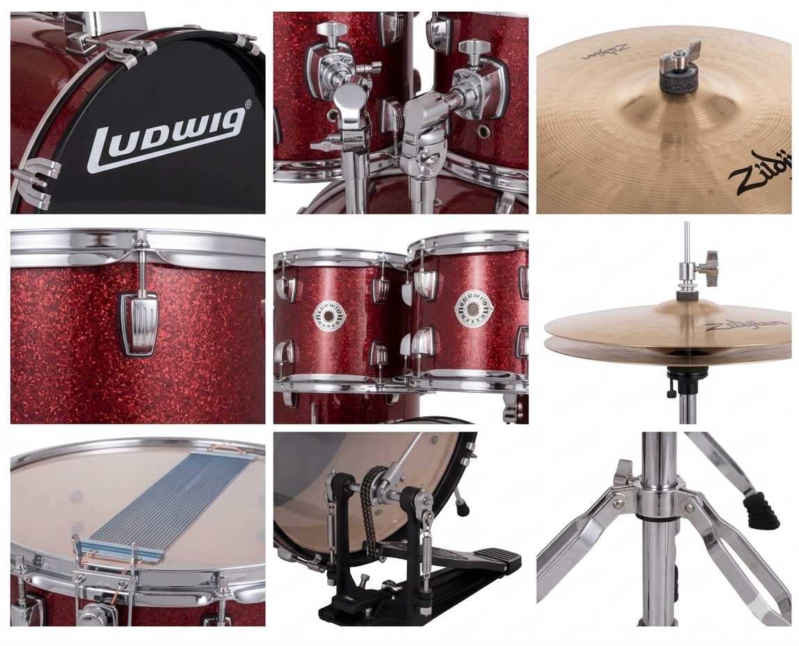 Batería Profesional Ludwig Accent - Rojo Sparkle
